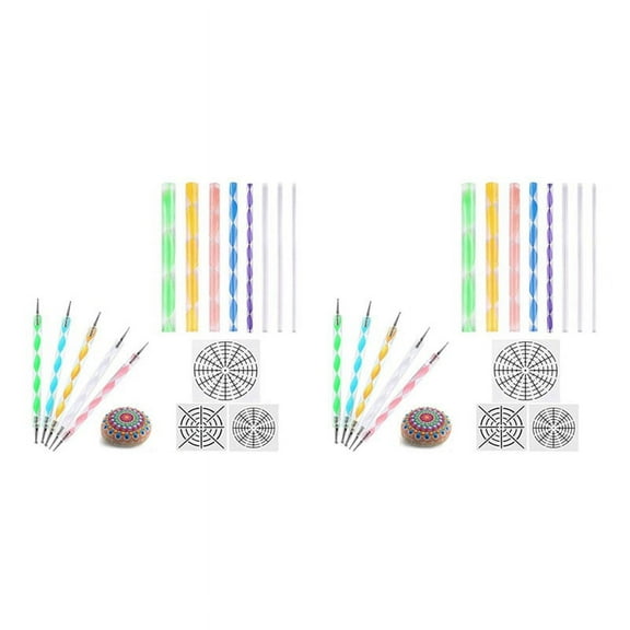 32 Pcs Mandala Dotting Tools for Painting Rocks Mandala Stencils Kit Ball Stylus Clay Sculpting Carving Tools