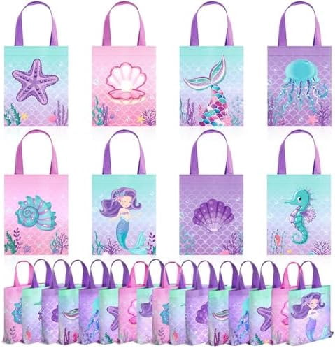 32 Pcs Mermaid Party Favor Bags Under the Sea Party Goodie Bags Marine ...