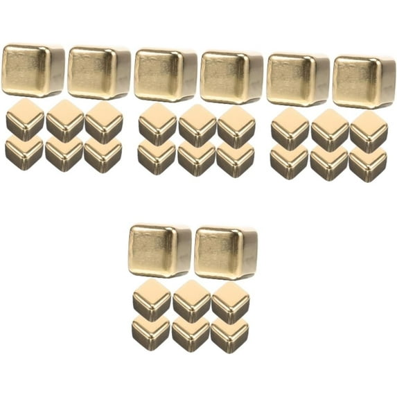 32 Pcs Metal Ice Cubes Gold Suit Stainless Steel Ice Cube Drinkware Set Ice Cooling Cubes Cooling Whisky Rocks Whisky Cooler Reusable Household Ice Cube Reusable Whiskey Stones Box