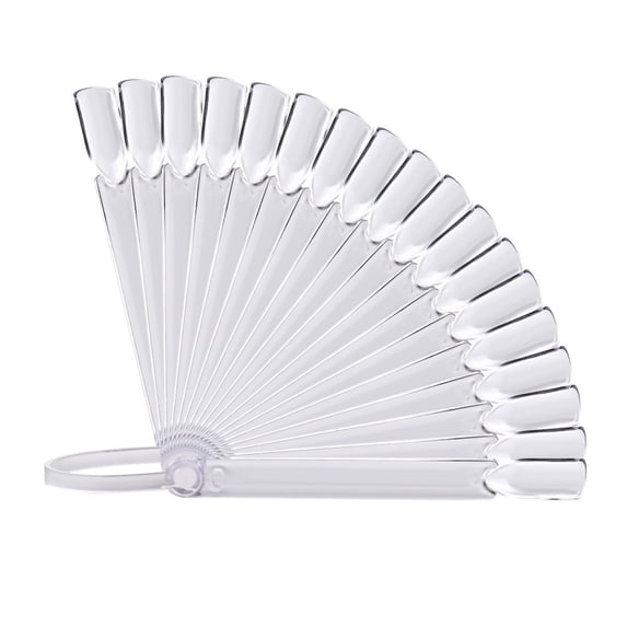 32 Pcs Nail Swatch Sticks with Ring, Fan-shaped Nail Art Polish Practice Display Tips Nail Sample Sticks, Nail Practice Color Display Polish Board