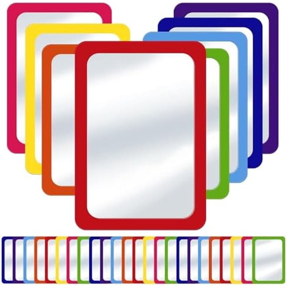 32 Pcs Small Mirrors for Kids Preschool Mirrors Bulk for Classroom Child Safe Shatter Proof 6 x 4 Inch Unbreakable Mirror for Craft