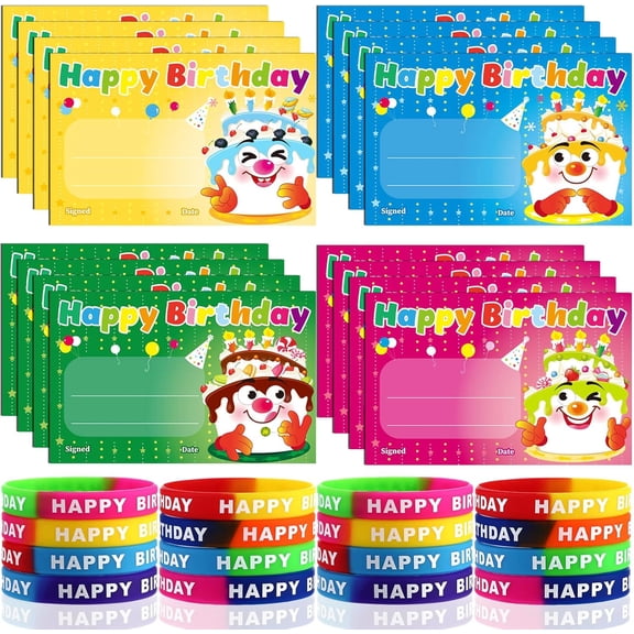 32 Pcs Star Student Certificate Award Wristband Happy Birthday Certificate Recognition Gifts Congrats Celebrity of The Week Month Award for Back to School Classroom(Happy Birthday)