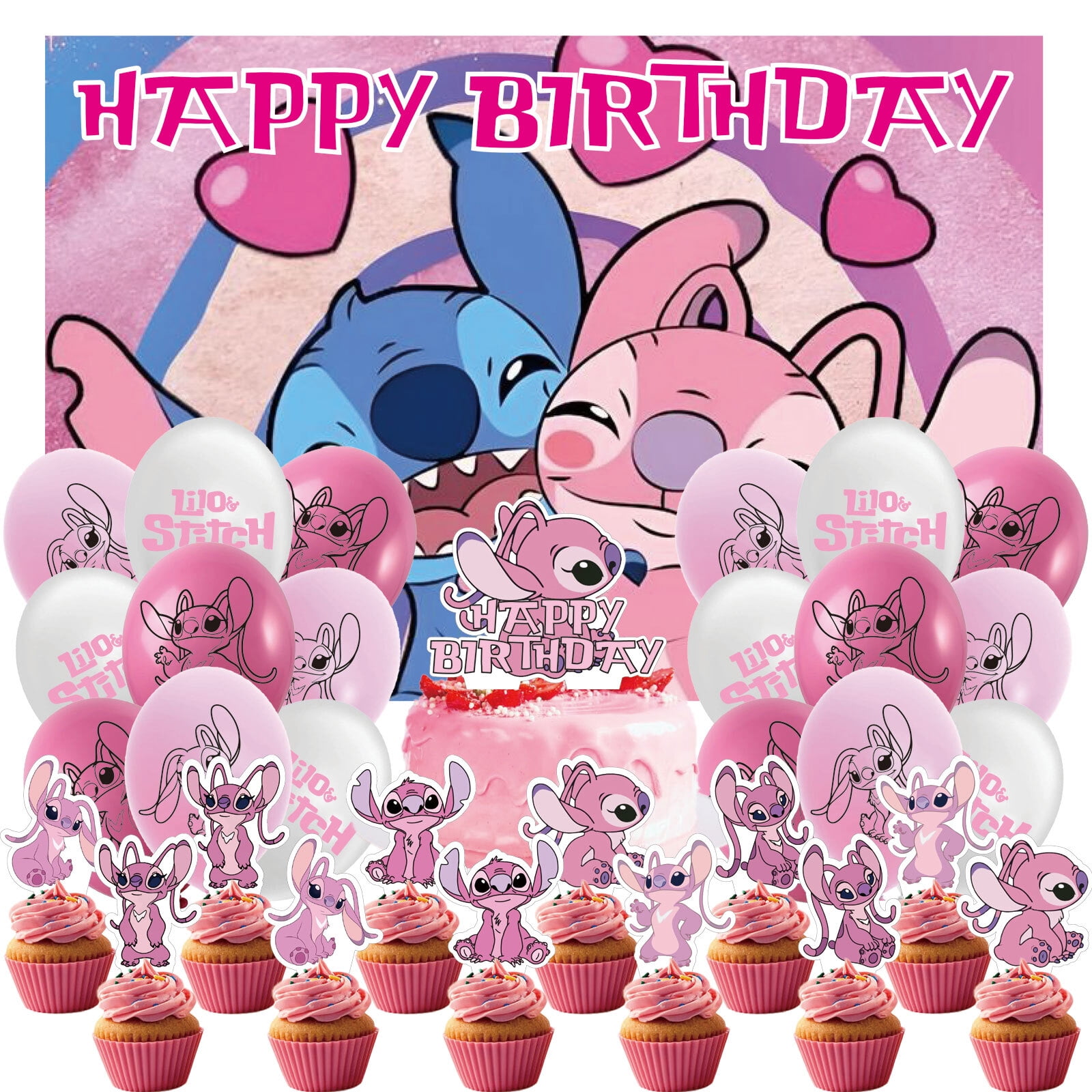 32 Pcs For Stitch Cartoon For Angel-Themed Party Decorations and Favors