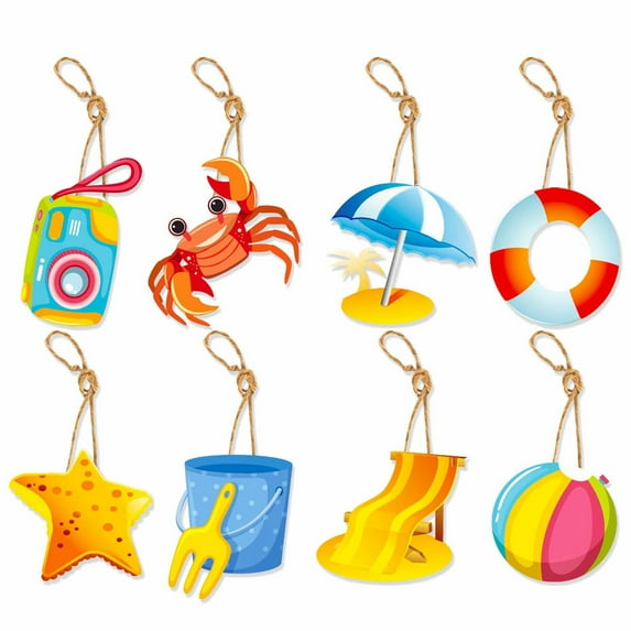 32 Pcs Summer Ceiling Hanging Decor, Beach Hanging Decor for Kidss Kids Summer Beach Tropical Hawaiian Luau Birthday Party - style:style2