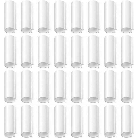 32 Pcs Summer Clamp, Plastic Garden Buildings Tube Clip, White Snap Clamps for PVC Pipe Greenhouses, Row Covers, Shelters, Bird Protection, 2.4 Inches Long