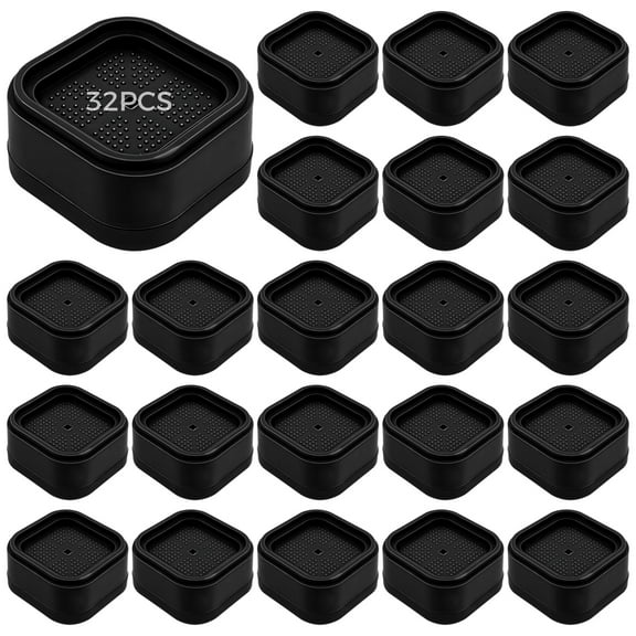 32 Pcs Universal Washing Machine Feet Pads, Shock Absorbing, Anti-Slip Base, Adjustable Furniture Risers for Heavy Duty Furniture, Includes 32 Separate Boxes, Ideal for Bed, Desk, Sofa, Fridge
