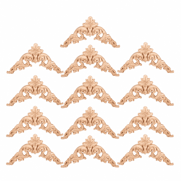 32 Pcs Unpainted Wood Corner Appliques, Vintage European Style Wooden Appliques for Furniture, Decorative Corner Molding for Doors, Walls & Staircase Trim