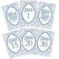 thumbnail image 1 of 32 Pcs Wedding Table Numbers Cards 1-30 Blue Flower Retro Border Double Sided Wedding Table Numbers Signs with Head Table Card, 1 of 7
