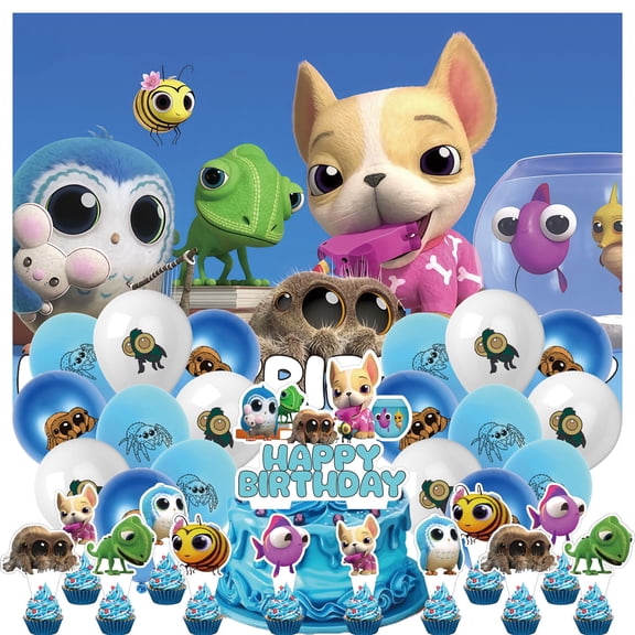 32 Pcs For lucas the spider Theme Birthday Party Supplies Party Favor Set,With 18 Balloons,13 Cupcake Toppers,5*3ft Birthday Backdrop Decorations, All in One Party Supply Set