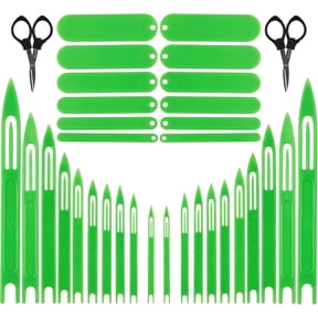 32-Piece Fishing Net Needle Kit 2026 New Netting Shuttle Set 16 Sizes ( # 1-10 Netting + # 1.5-4 Weaving) For Cast Net, Soccer Net, Sports Net Repair & Making Green Plastic