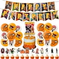 thumbnail image 1 of 32-Piece For Chainsaw Man Cartoon-Themed Birthday Party Decorations Set – Includes Banner, Cake Topper, 12 Cupcake Toppers, and 18 Balloons, 1 of 5