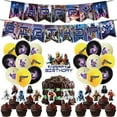 thumbnail image 1 of 32-Piece Fortnite-Inspired Party Decoration Set – Includes Banner, Cake Topper, 12 Cupcake Toppers, and 18 Balloons for Festive Occasions and Celebrations, 1 of 5