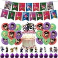 thumbnail image 1 of 32-Piece For JoJo's Bizarre Adventure Cartoon-Themed Birthday Party Decorations Set – Includes Banner, Cake Topper, 12 Cupcake Toppers, and 18 Balloons, 1 of 5