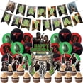 thumbnail image 1 of 32-Piece For The Last Cartoon-Themed For Us Party Decoration Set – Includes Banner, Cake Topper, 12 Cupcake Toppers, and 18 Balloons for Festive Celebrations, 1 of 4