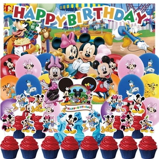 Mine Mouse Cupcake Toppers For Birthday Party - Mouse Ears Theme Decorations For Baby Shower, First Birthday