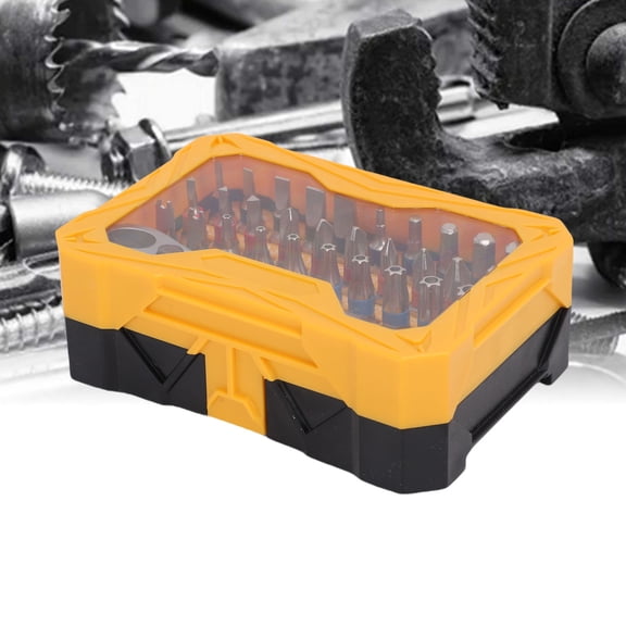 32-Piece Mini Ratchet Screwdriver Set with 1/4in Hex Shank, S2 Steel Bits, 60mm Extension Bar & Storage Case for Furniture, Electronics, and Bike Repair