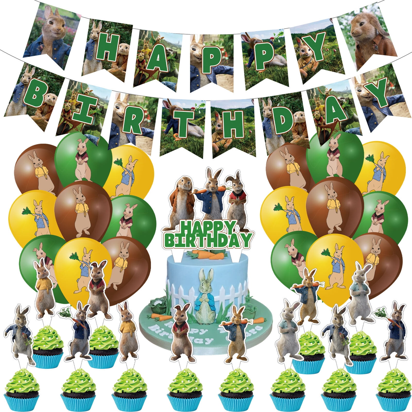 32-Piece For Peter Rabbit Cartoon-Themed Party Decoration Set ...