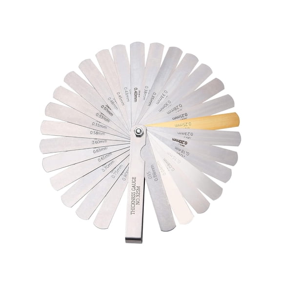 32-Piece Stainless Steel Feeler Gauge Set - Spark Plug Gap Tool with Case (0.04-0.88mm) | Dual Metric & Imperial for Automotive, Motorcycle, Lawn Mower Tuning