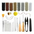 thumbnail image 1 of 32 Piece Upholstery Repair Sewing Kit, All-In-One Heavy Duty Tool Set For Furniture Sofa Shoes, Includes 8 Threads 7 Hand Needles 9 Large-Eye Blunt Needles Awl Scissors Thimble, 1 of 6