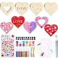thumbnail image 1 of 32 Piece Valentine's Day Wooden Heart Craft Kit Lover Heart Shaped DIY Complete Set for Party Decorations, Classroom Gifts & Romantic DIY Projects, 1 of 7
