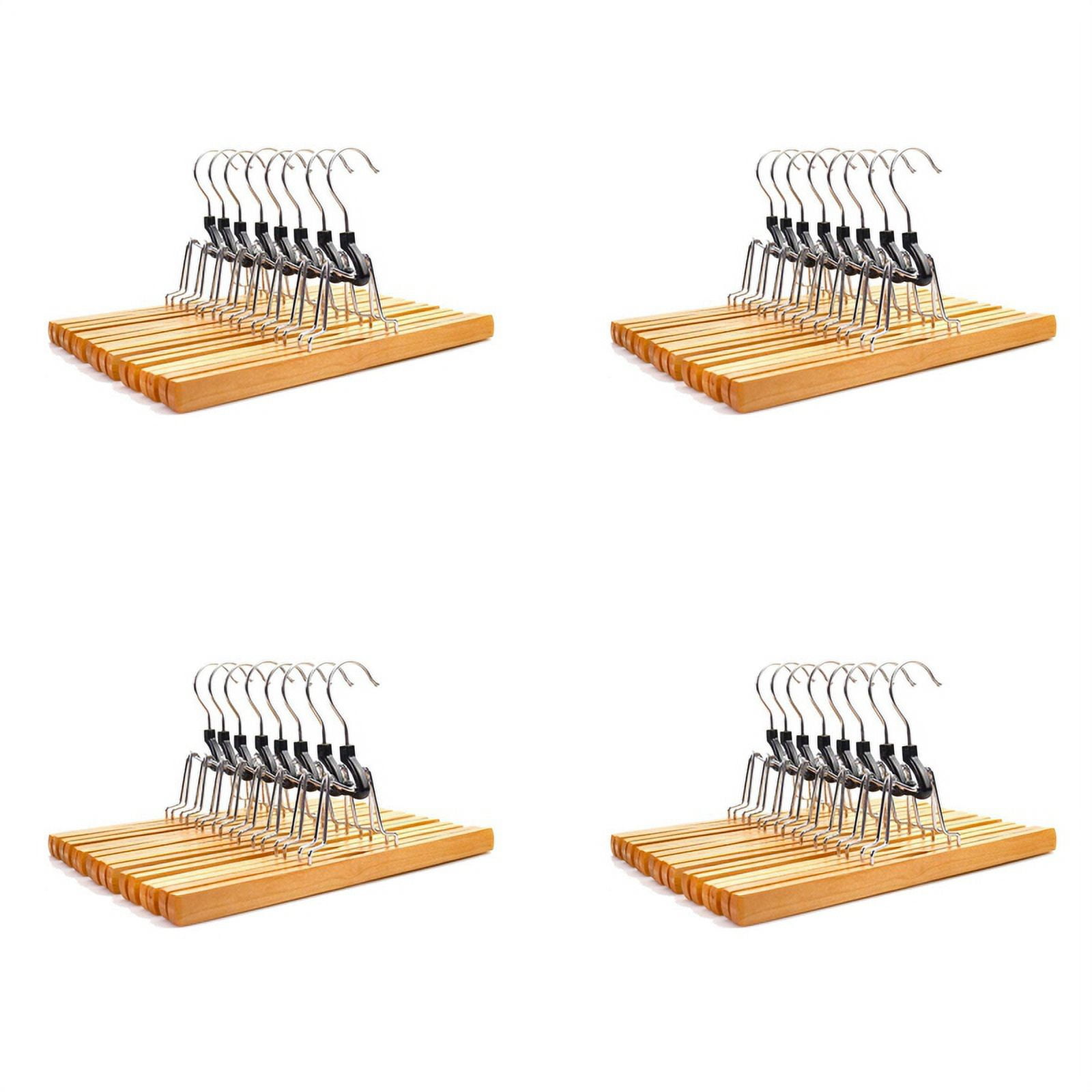32 Piece Wooden Series Slack Hangers Non Wood Pants Hangers with 360 Degree Rotation AntiRust