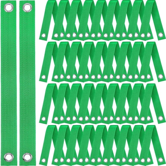32 Pieces 15.74 Inches Tree Straps for Staking with Grommet Heavy Duty Tree and Plant Supports Stakes for Guying Staking Newly Planted Sapling Straight and Hurricane Protection (Green)