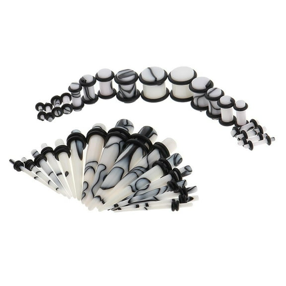 32 Pieces Ear Gauges Stretching Acrylic Plug Taper 14G-0G Expander Jewelry