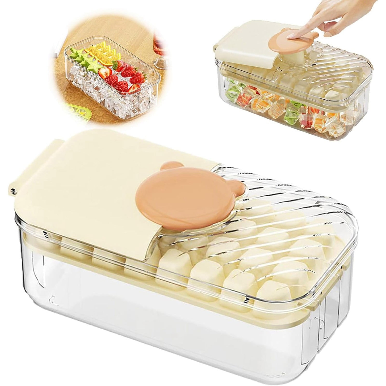 32 Pieces Ice Cube Square Ice Cube Tray Ice Cube Maker Home Food Grade Large Capacity Ice Cube Storage Box With Scoop Reusable Silicone Antifreeze Bucket Kit High-quality