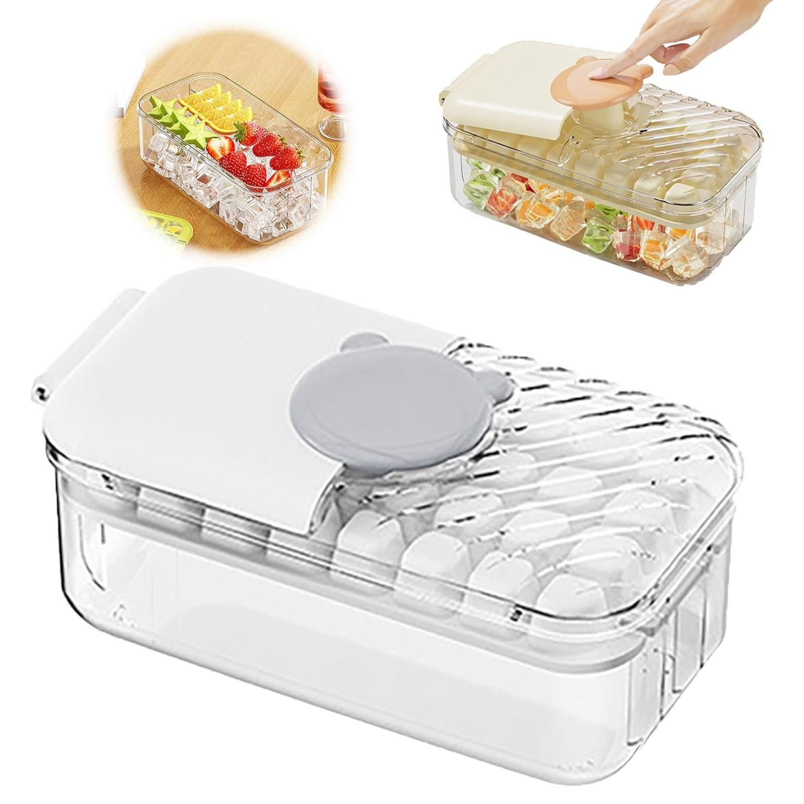 32 Pieces Ice Cube Square Ice Cube Tray Ice Cube Maker Home Food Grade Large Capacity Ice Cube Storage Box With Scoop Reusable Silicone Antifreeze Bucket Kit High-quality