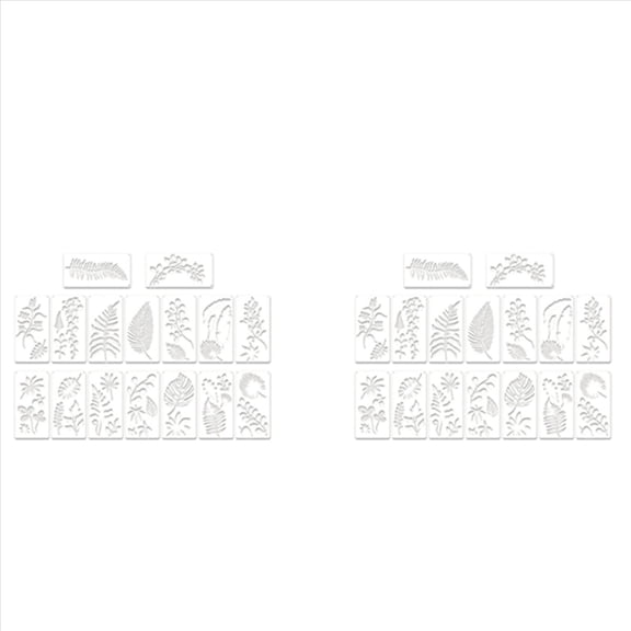 32 Pieces Leaves Stencil Reusable Sheet Painting Wall Leaf Pattern Template Tropical
