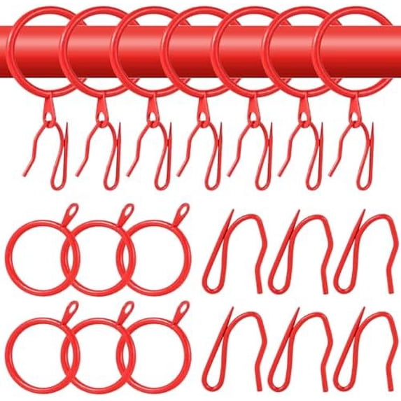 32 Pieces Metal Drapery Curtain Rings Curtain Hanging Rings and 32 ...