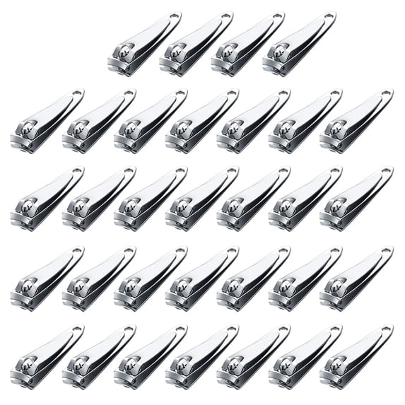 32 Pieces Nail Clippers Flat Toenail Clippers Stainless Steel Manicure Pedicure Sturdy Trimmer Set For Men And Women