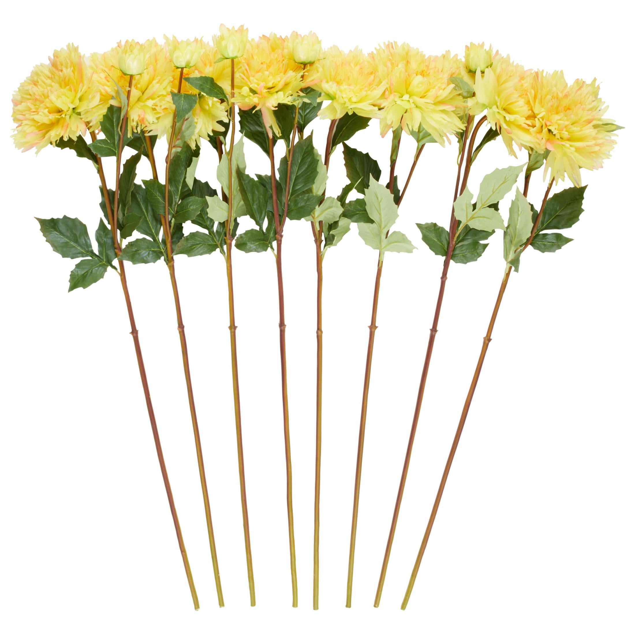 32" Plastic Floral Tall Dahlia Artificial Flower Stem, by DecMode (8 Count)