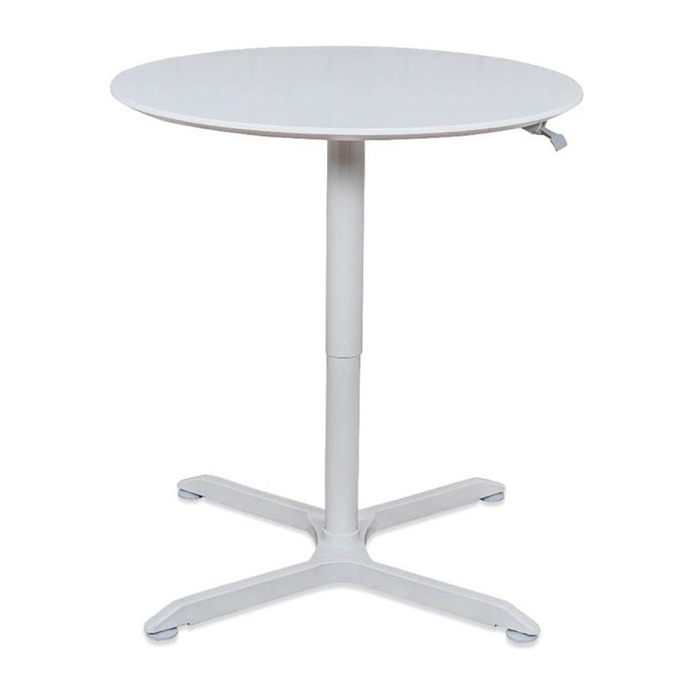 Contemporary White Round Wood Bar Height Adjustable Table