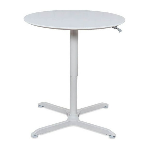 32" Pneumatic Height Adjustable Round Cafe Table - White