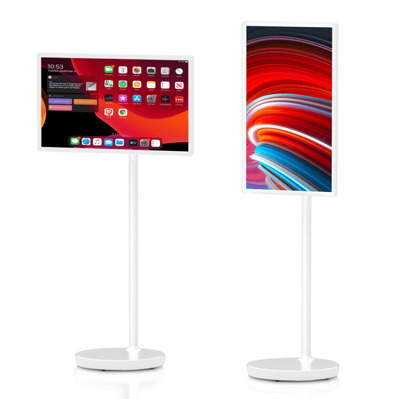 32'' Portable Touch Screen Tablet TV, Interactive Digital Display Monitor on Wheels, Built-in Battery, 8+128GB Storage, 1080P FHD Display, Android 13 OS, Rolling Stand and Bluetooth Remote Control