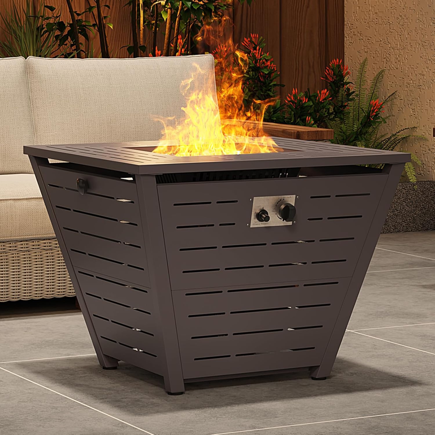 32" Propane Fire Pit Table, 50,000 BTU Gas Fire Pit Table, Square