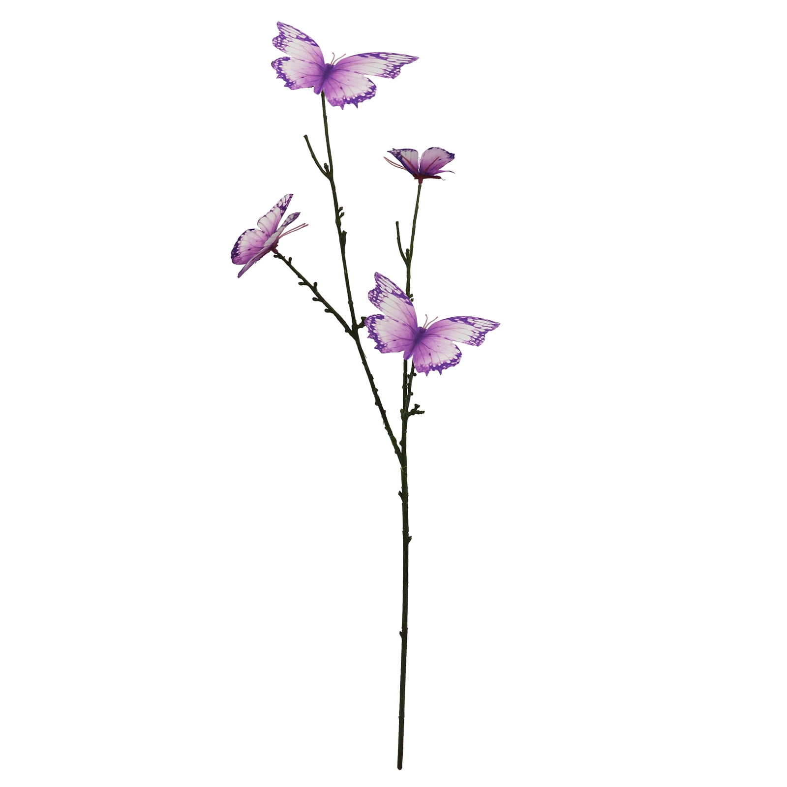 32" Purple Butterfly Stem with Green Branches