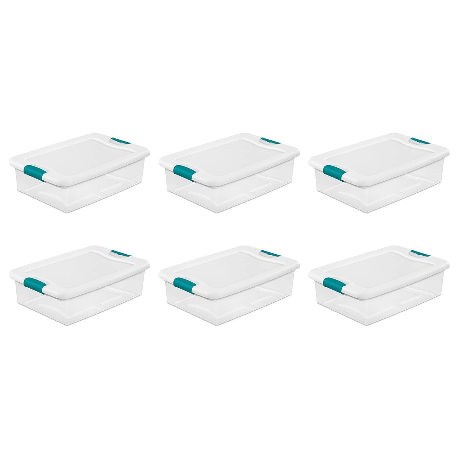 32 Qt Latching Storage Box, Clear Plastic Container, Stackable with ...