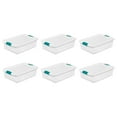 thumbnail image 1 of 32 Qt Latching Storage Box, Clear Plastic Container, Stackable with Latch Lid, Organize Clothes Underbed, 6-Pack, 1 of 9