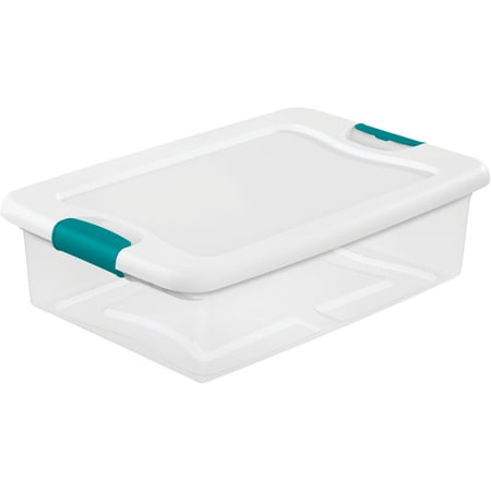 6-pack Na Na 32 Qt Stackable Storage Box With Latch Lid - Plastic, Clear, White - 6 Pack — Home & Garage Storage, Stackable Design