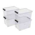 thumbnail image 1 of 32 Quart Clear Storage Bins with Wheels - 4 Pack Large Plastic Storage Box with Lid; Clear Storage Totes for Home Organization; Rolling Storage Containers with Secure Lids, 1 of 2