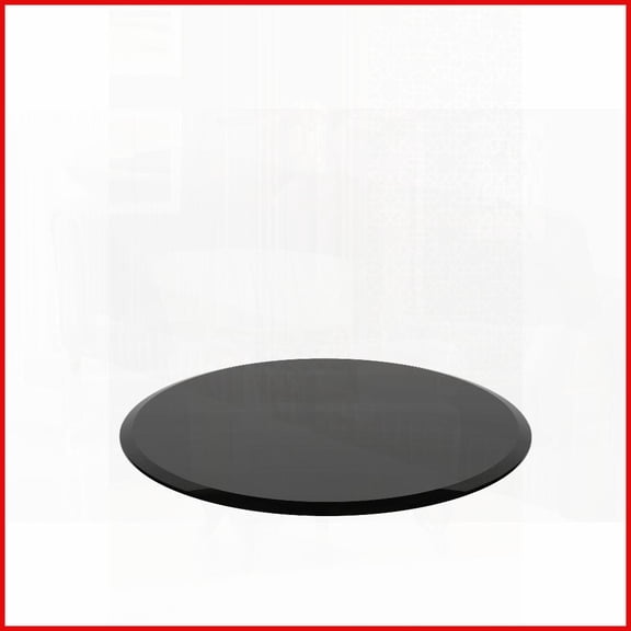 32" Round Tempered Glass Coffee Table Top - 1/2" Thick Beveled Edge, Easy-Clean & Durable