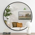 thumbnail image 1 of 32" Round Wall Mirror,Modern Circle Mirror Hanging or Wall Mounted,Black, 1 of 9