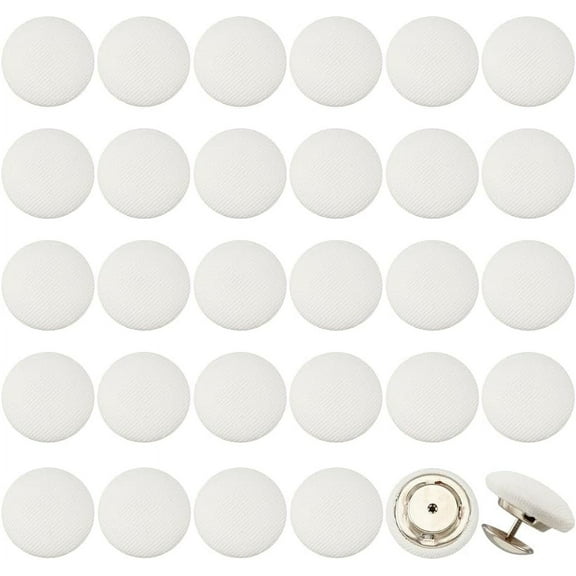 32 Sets 0.67Inch Baseball Cap Button Top Replacement Hats Buttons White Cloth Covered Hat Button for Hat Replacement Repair Jeans Blouse Sewing