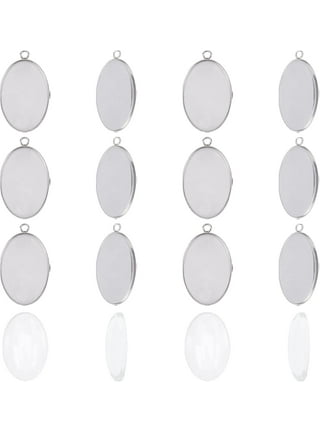 DuvinDD 138pcs Glass Cabochons Bezel Pendant Trays Blanks Kit,24pcs Necklace Pendant Trays, 20pcs Silver Earring Tray with Glass Cabochons and Waxed
