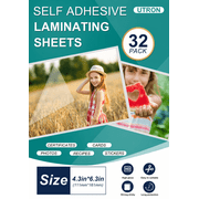 32 Sheets Self-Laminating Sheets 4x6, No Heat Self-Seal Laminating Pouches, Clear Cold Laminating Sheets for Photos, Stickers, Flash Cards, Documents, Waterproof Adhesive Laminate Film