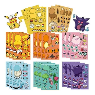 32 Sheets Pokemon Characters Puzzle Stickers Pokemon Stickers for Kids Waterproof