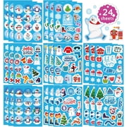 32 Sheets Winter Stickers for Kids, Holiday Snowflake Stickers with Santa Claus Snowman Christmas Tree Penguin & Hello Winter, Decor for Envelopes Cards Scrapbooking, Teacher Reward Stickers