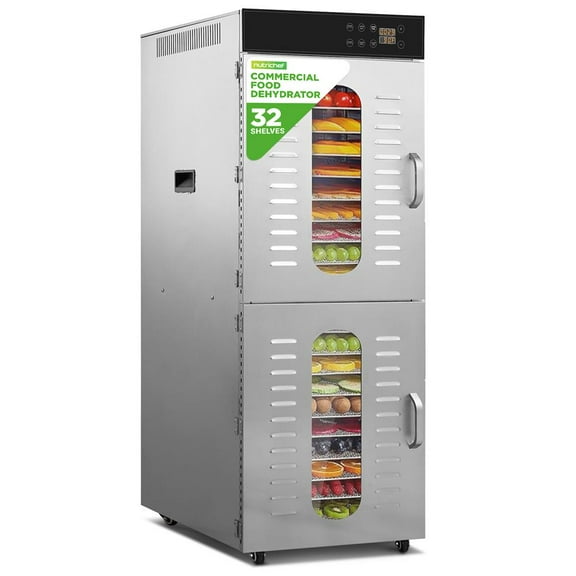 32 Shelf Commercial Food Dehydrator Machine with Digital Timer and Temperature Control for Jerky